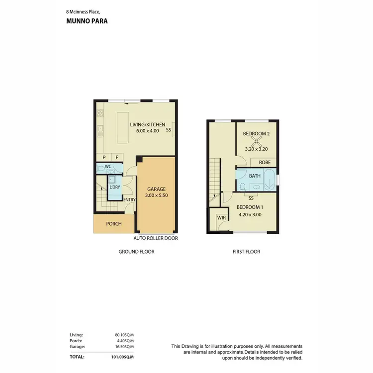 Floorplan of Homely townhouse listing, 8 McInness Place, Munno Para SA 5115
