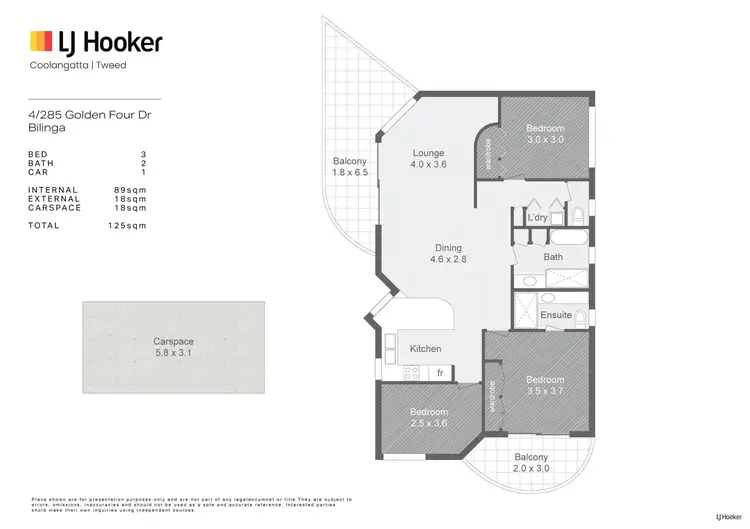 Floorplan of Homely unit listing, 4/285 Golden Four Drive, Bilinga QLD 4225