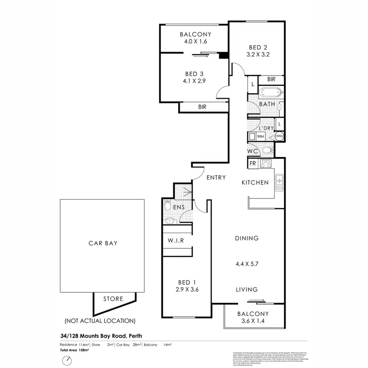 Floorplan of Homely apartment listing, 34/128 Mounts Bay Road, Perth WA 6000