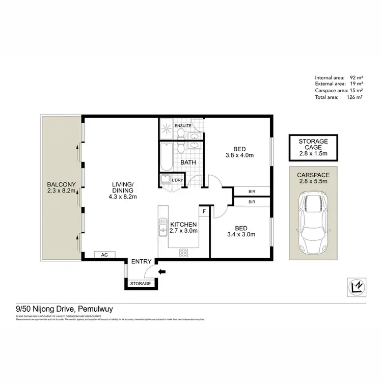 Floorplan of Homely apartment listing, 9/50 Nijong Drive, Pemulwuy NSW 2145