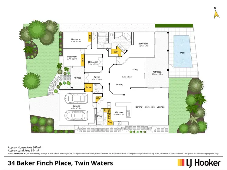 Floorplan of Homely house listing, 34 Baker-Finch Place, Twin Waters QLD 4564