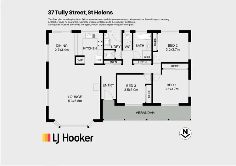 Floorplan of Homely house listing, 37 Tully Street, St Helens TAS 7216