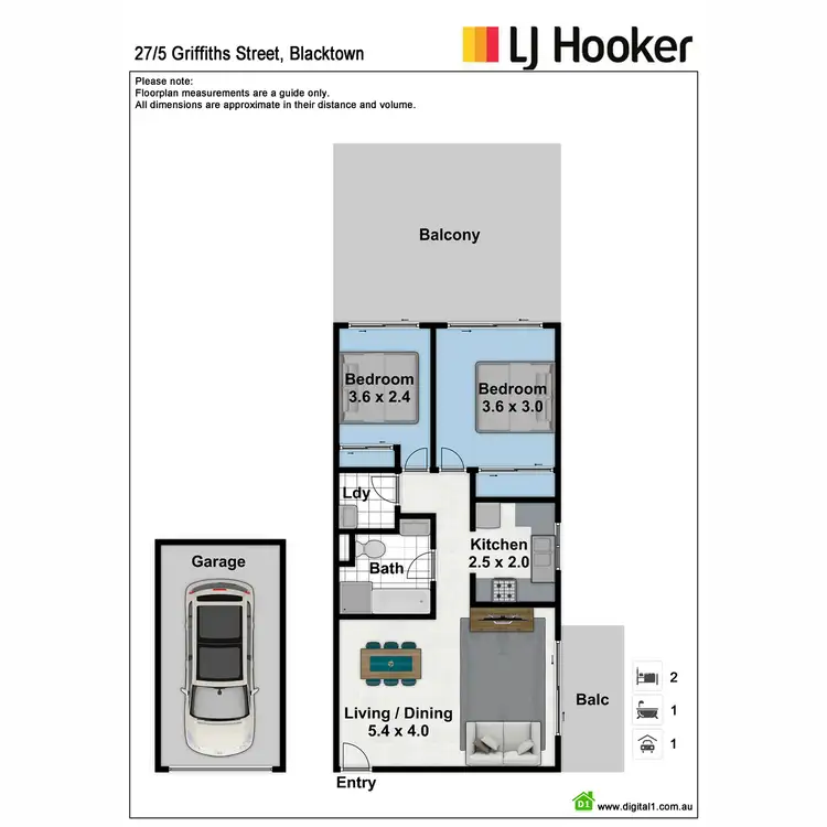 Floorplan of Homely unit listing, 27/5 Griffiths Street, Blacktown NSW 2148
