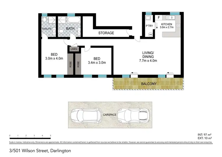 Floorplan of Homely unit listing, 3/501 Wilson Street, Darlington NSW 2008