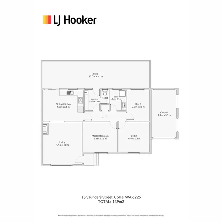 Floorplan of Homely house listing, 15 Saunders Street, Collie WA 6225