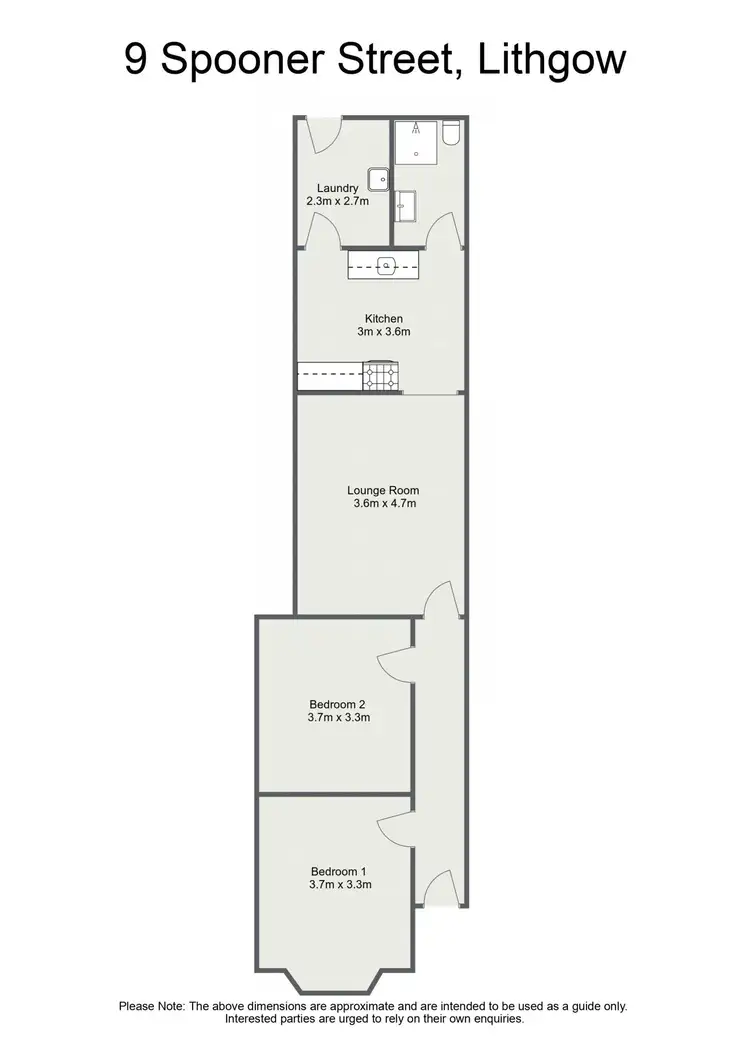 Floorplan of Homely semi-detached listing, 9 Spooner Street, Lithgow NSW 2790
