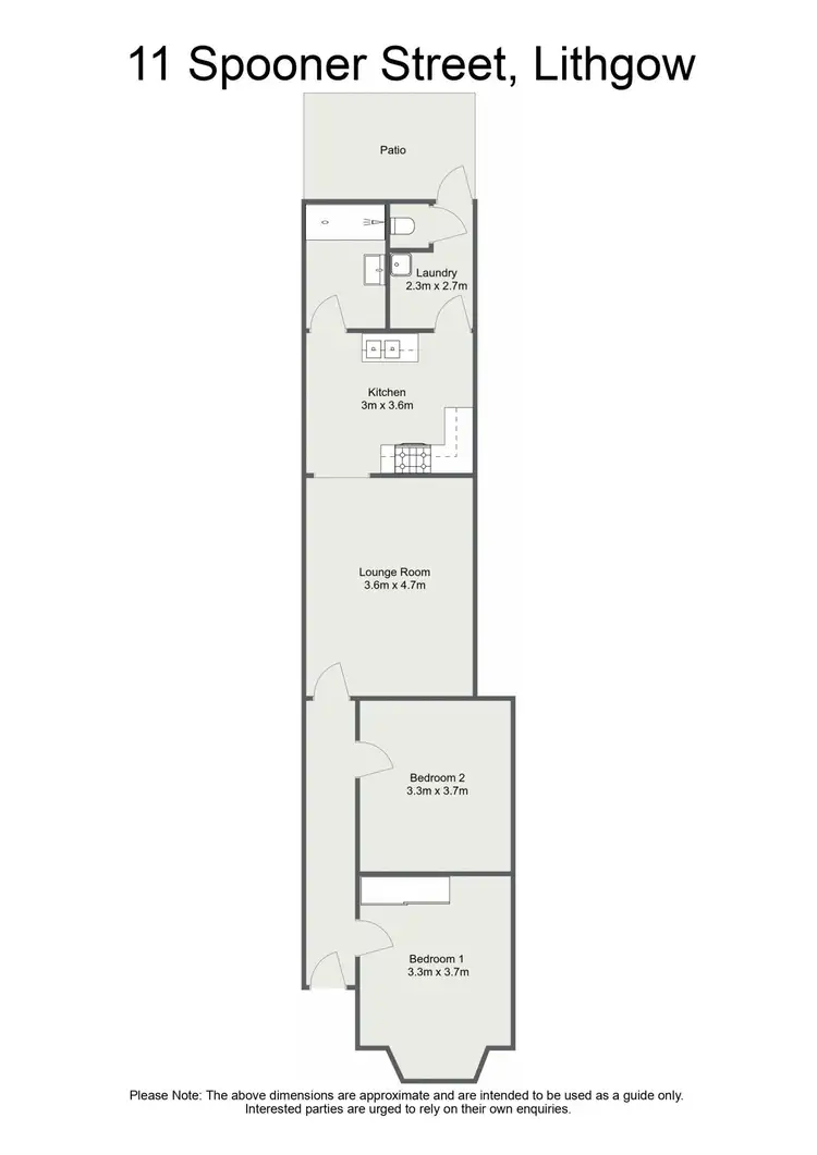 Floorplan of Homely semi-detached listing, 11 Spooner Street, Lithgow NSW 2790