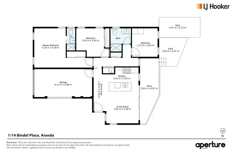 Floorplan of Homely townhouse listing, 1/14 Bindel Place, Aranda ACT 2614