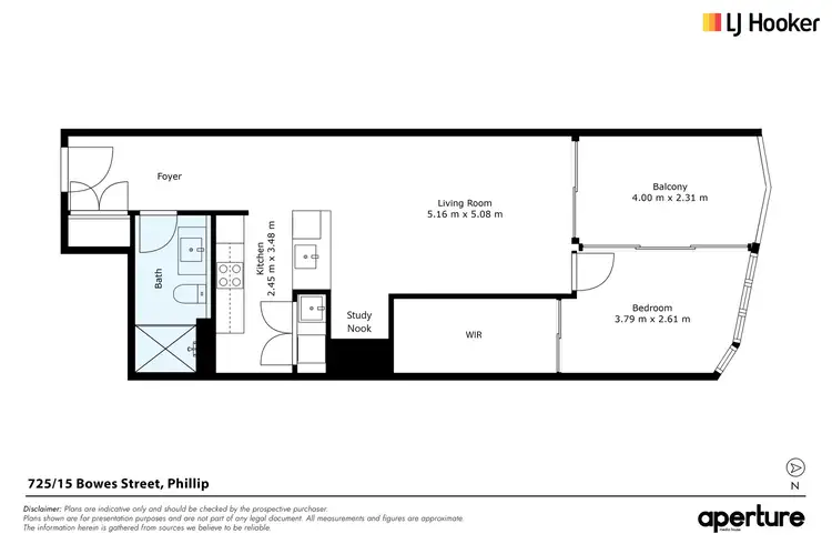 Floorplan of Homely apartment listing, 725/15 Bowes Street, Phillip ACT 2606