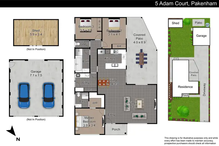 Floorplan of Homely house listing, 5 Adam Court, Pakenham VIC 3810
