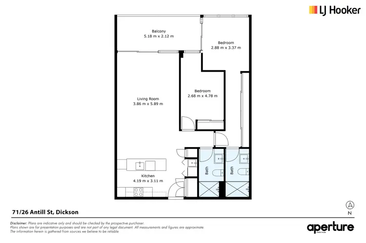 Floorplan of Homely unit listing, 71/26 Antill Street, Dickson ACT 2602