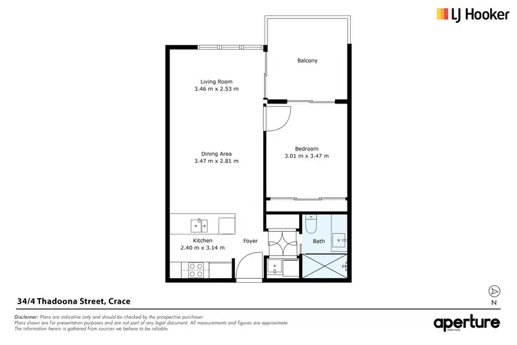 Floorplan of Homely unit listing, 34/4 Thadoona Street, Crace ACT 2911