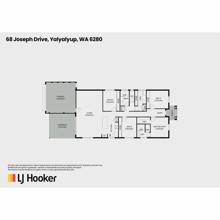 Floorplan of Homely house listing, 68 Joseph Drive, Yalyalup WA 6280
