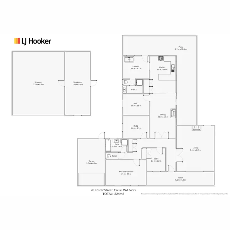Floorplan of Homely house listing, 90 Foster Street, Collie WA 6225