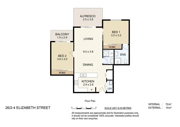 Floorplan of Homely apartment listing, 26/2-4 Elizabeth Street, Beenleigh QLD 4207