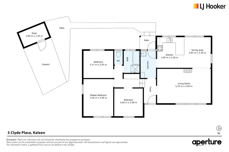 Floorplan of Homely house listing, 5 Clyde Place, Kaleen ACT 2617