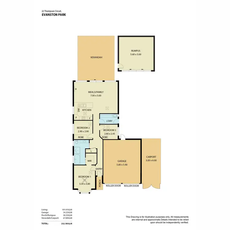 Floorplan of Homely house listing, 22 Thompson Circuit, Evanston Park SA 5116
