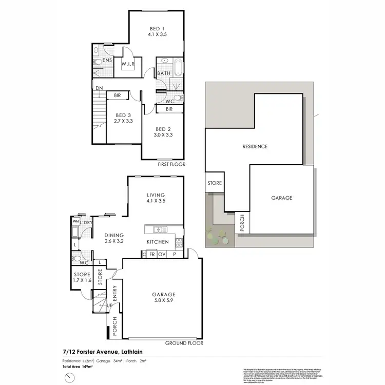 Floorplan of Homely townhouse listing, 7/12 Forster Avenue, Lathlain WA 6100