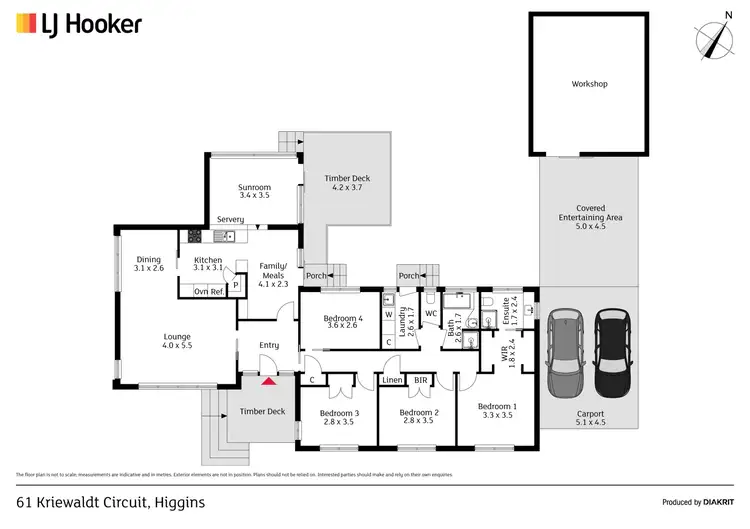 Floorplan of Homely house listing, 61 Kriewaldt Circuit, Higgins ACT 2615