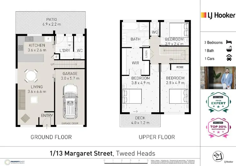 Floorplan of Homely townhouse listing, 1/13 Margaret Street, Tweed Heads NSW 2485