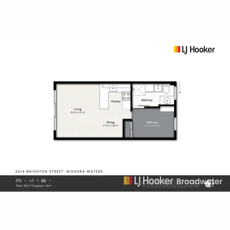 Floorplan of Homely unit listing, 20/4 Brighton Street, Biggera Waters QLD 4216