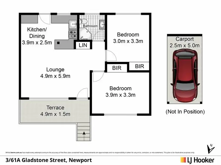 Floorplan of Homely unit listing, 3/61A Gladstone Street, Newport NSW 2106
