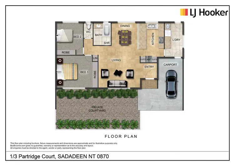 Floorplan of Homely unit listing, 1/3 Partridge Court, Sadadeen NT 870