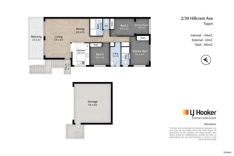 Floorplan of Homely semi-detached listing, 2/39 Hillcrest Avenue, Tugun QLD 4224