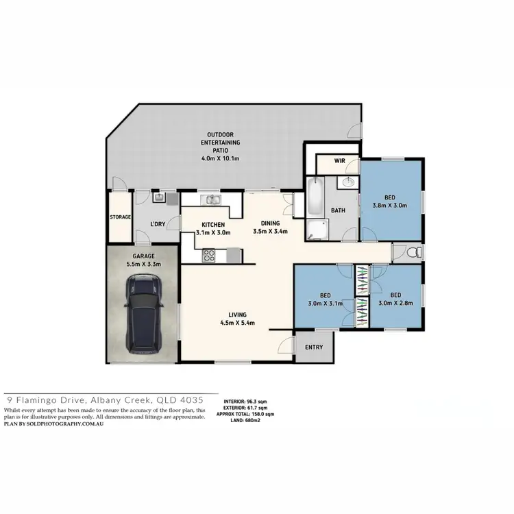 Floorplan of Homely house listing, 9 Flamingo Drive, Albany Creek QLD 4035