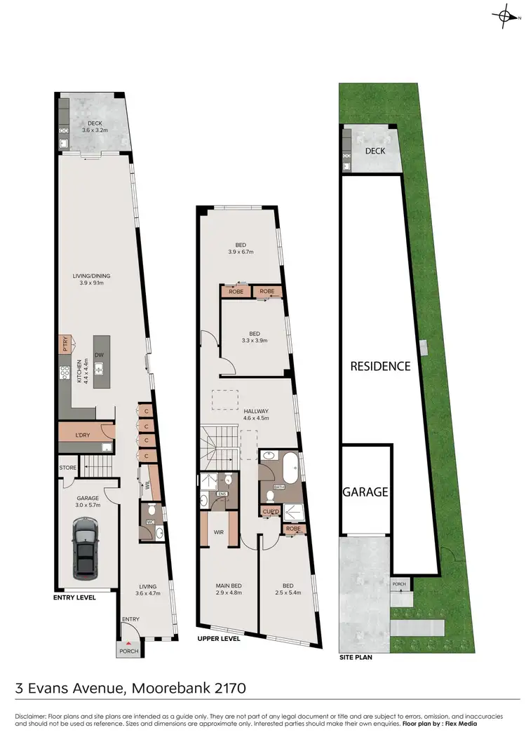 Floorplan of Homely semi-detached listing, 3 Evans Avenue, Moorebank NSW 2170