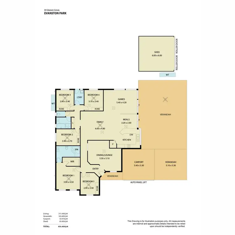Floorplan of Homely house listing, 39 Gleeson Grove, Evanston Park SA 5116
