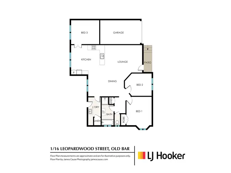 Floorplan of Homely semi-detached listing, 1/16 Leopardwood Street, Old Bar NSW 2430