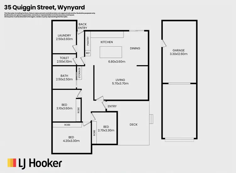 Floorplan of Homely house listing, 35 Quiggin Street, Wynyard TAS 7325