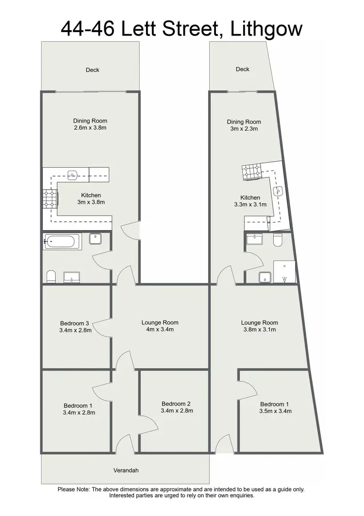 Floorplan of Homely semi-detached listing, 44-46 Lett Street, Lithgow NSW 2790
