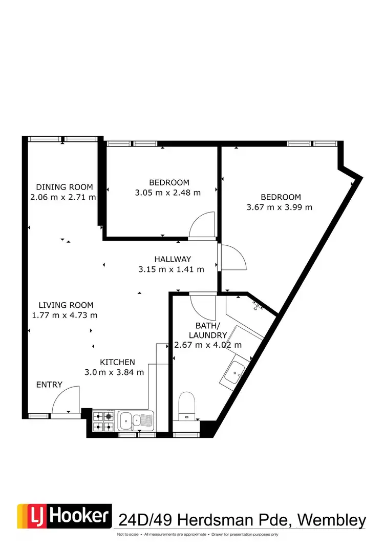 Floorplan of Homely unit listing, 24D/49 Herdsman Parade, Wembley WA 6014