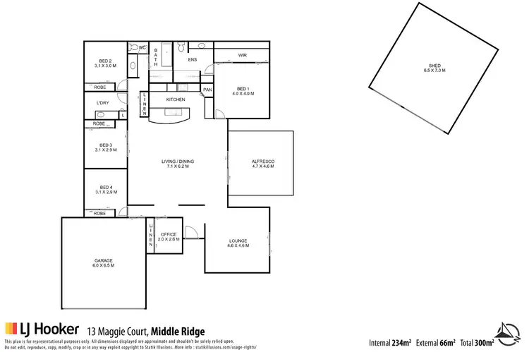 Floorplan of Homely house listing, 13 Maggie Court, Middle Ridge QLD 4350