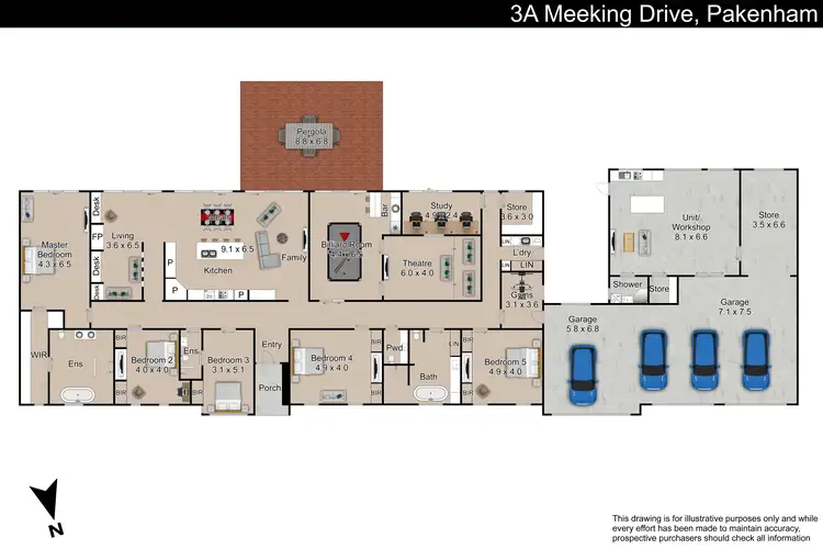 Floorplan of Homely house listing, 3A Meeking Drive, Pakenham VIC 3810