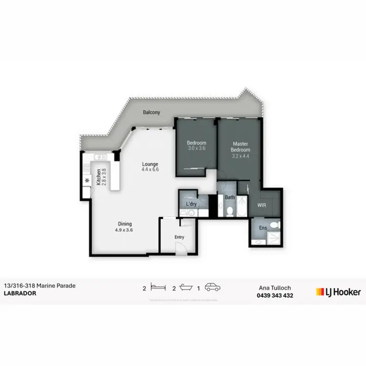 Floorplan of Homely apartment listing, 13/316-318 Marine Parade, Labrador QLD 4215