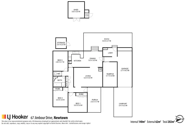 Floorplan of Homely house listing, 67 Jimbour Drive, Newtown QLD 4350