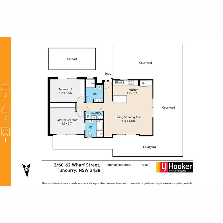 Floorplan of Homely unit listing, 2/60 - 62 Wharf Street, Tuncurry NSW 2428