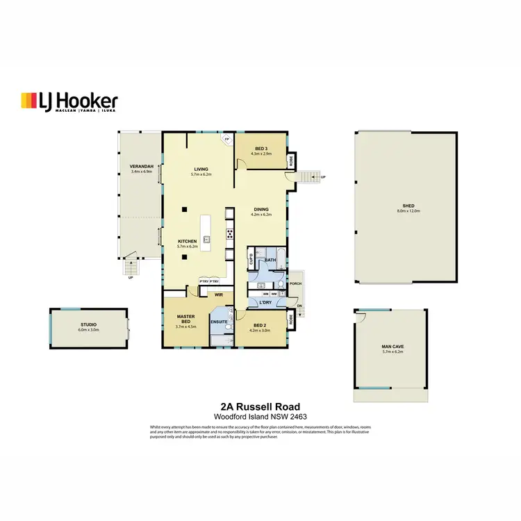 Floorplan of Homely rural property listing, 2A Russell Road, Woodford Island NSW 2463