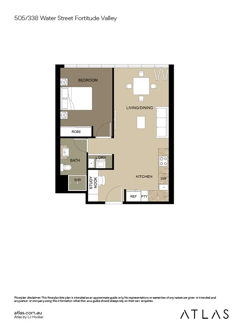 Floorplan of Homely apartment listing, 505/338 Water Street, Fortitude Valley QLD 4006