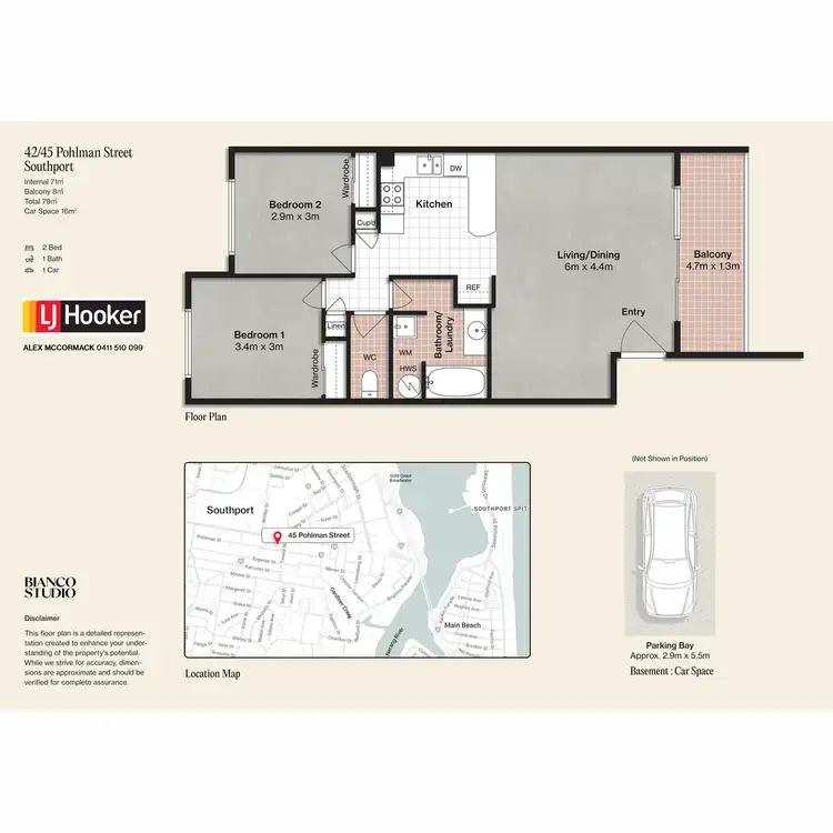 Floorplan of Homely unit listing, 42/45 Pohlman Street, Southport QLD 4215
