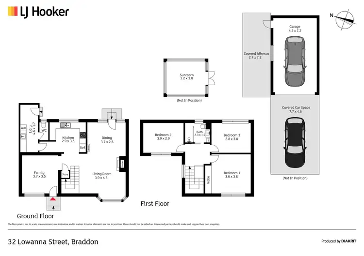 Floorplan of Homely semi-detached listing, 32 Lowanna Street, Braddon ACT 2612
