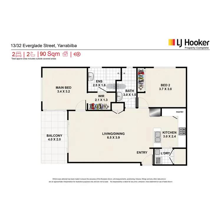 Floorplan of Homely unit listing, 13/32 Everglade Street, Yarrabilba QLD 4207