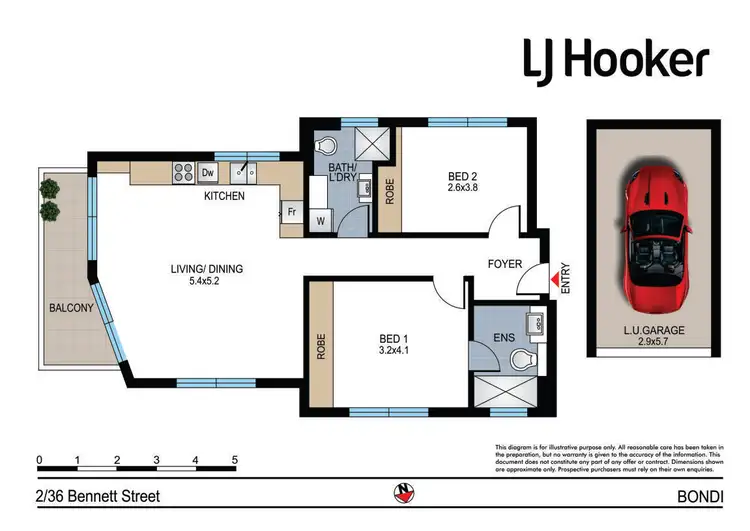 Floorplan of Homely unit listing, 2/36 Bennett Street, Bondi NSW 2026