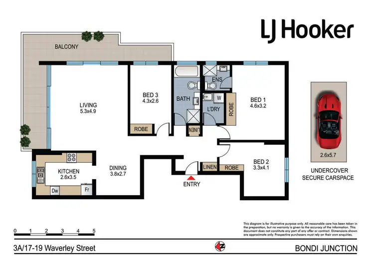 Floorplan of Homely apartment listing, 3A/17-19 Waverley Street, Bondi Junction NSW 2022
