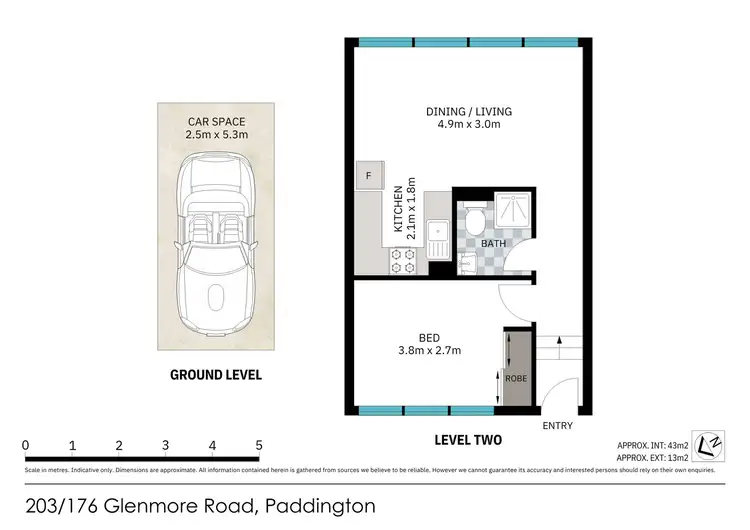Floorplan of Homely apartment listing, 203/176 Glenmore Road, Paddington NSW 2021