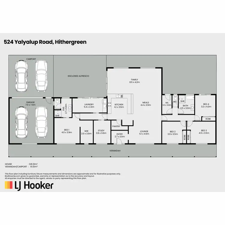 Floorplan of Homely rural property listing, 524 Yalyalup Road, Hithergreen WA 6280