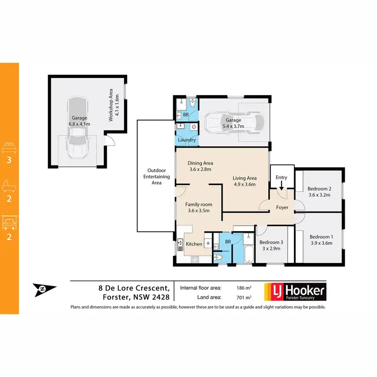 Floorplan of Homely house listing, 8 De Lore Crescent, Tuncurry NSW 2428